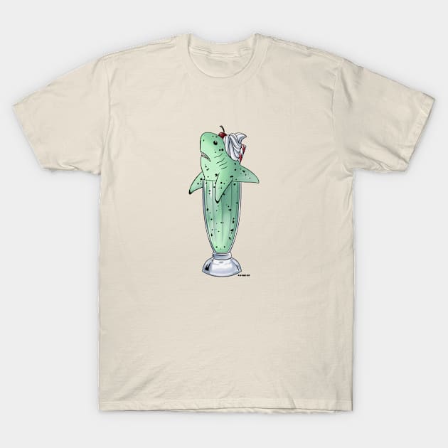 Mint Choco Chip Milkshark T-Shirt by lizstaley